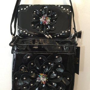 Big Flower Crossbody Bag Conceal & Carry W/Wallet